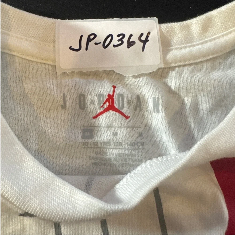 Jordan Jumpman Graphic Crop Top Boys Medium White Red Cotton‎ Sportswear